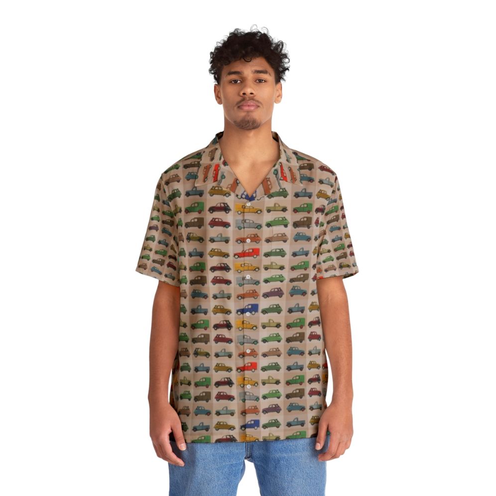 Vintage Citroën 2CV Hawaiian Shirt with Classic Retro Car Pattern - People Front