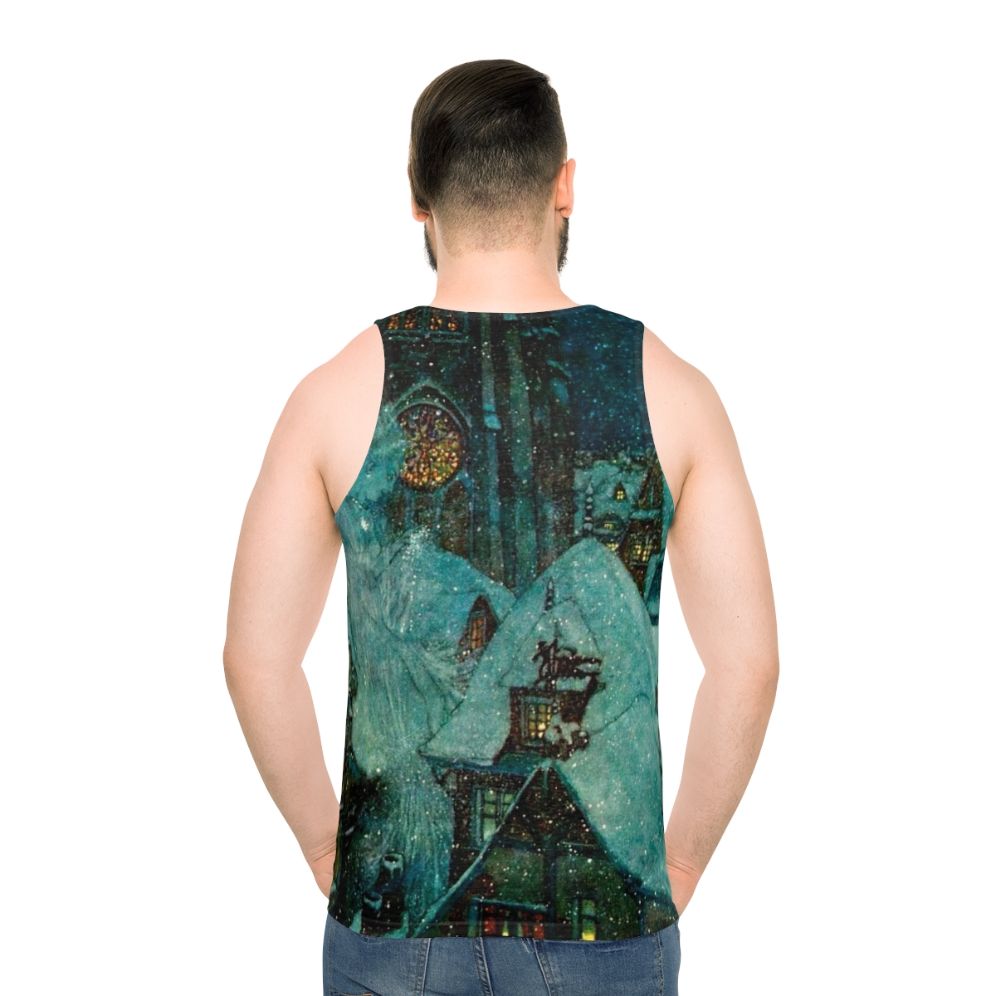 Elegant Winter Night Tank Top featuring Snow Queen Artwork by Edmund Dulac - men back