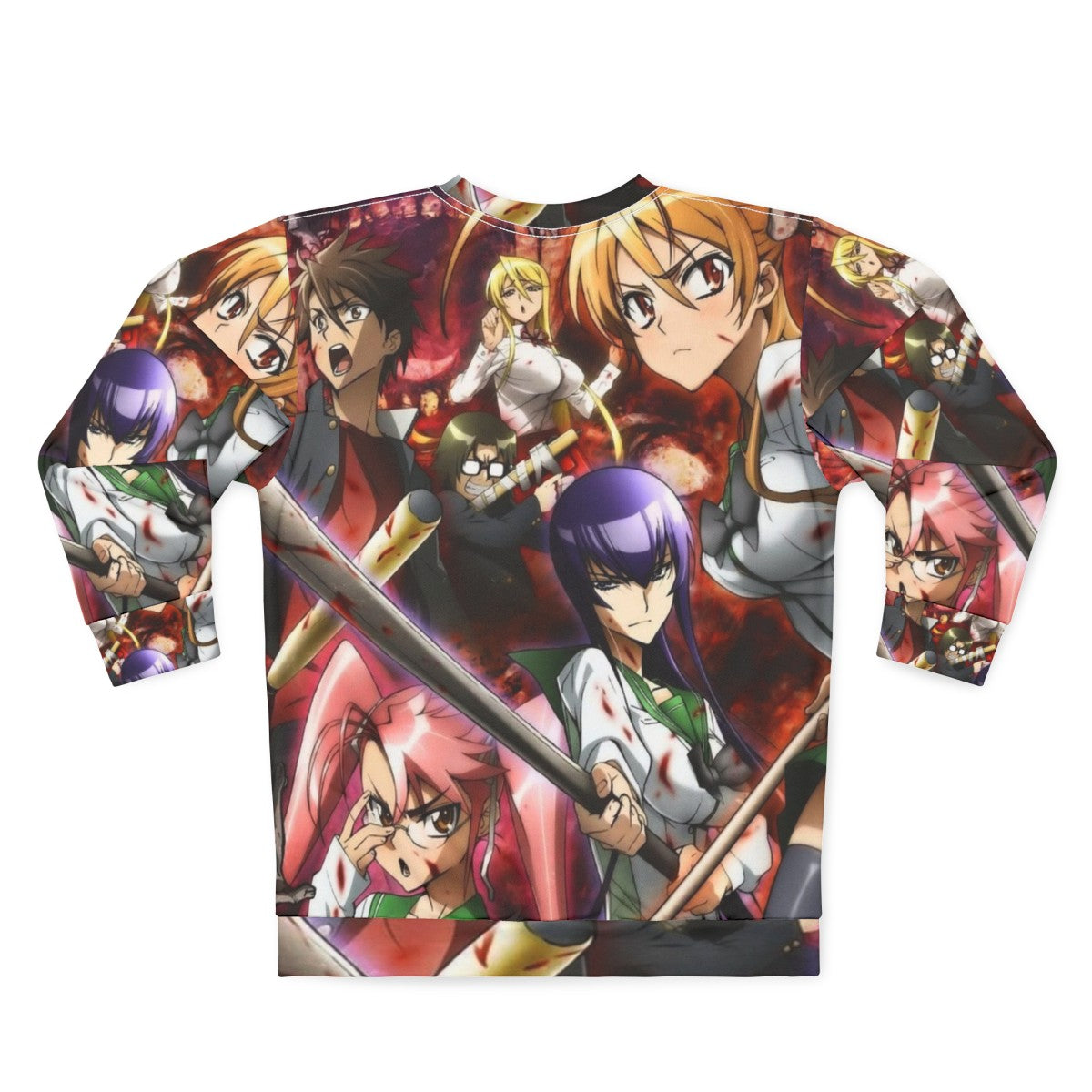 High School Of The Dead Anime Inspired Zombie Sweatshirt - Back