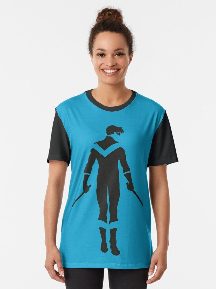 Minimalist Nightwing Graphic T-Shirt featuring Dick Grayson from DC Comics - Women