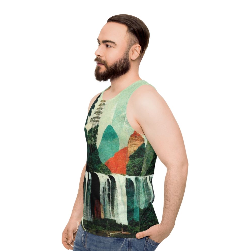 Waterfall artwork unisex tank top - men side