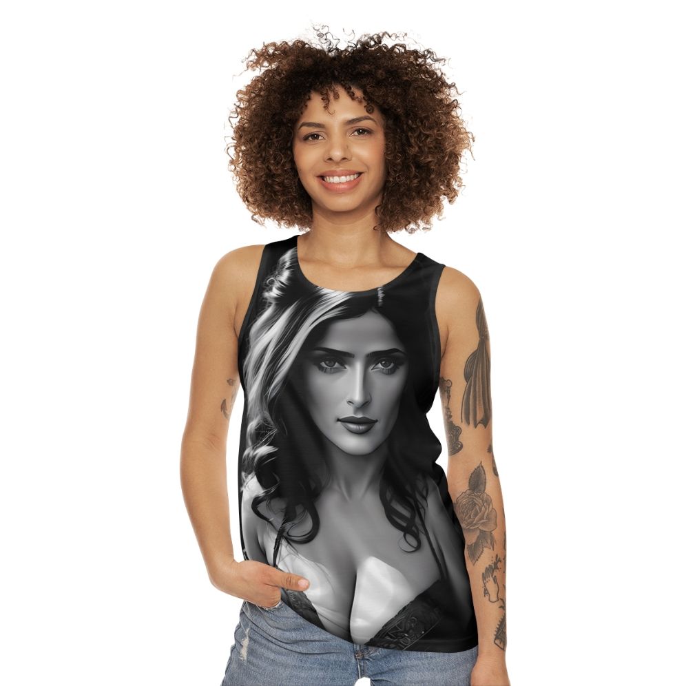 Vintage gangster femme fatale art print unisex tank top - women