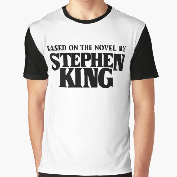 A graphic t-shirt featuring a design inspired by Stephen King's "The Dark Tower" book series.