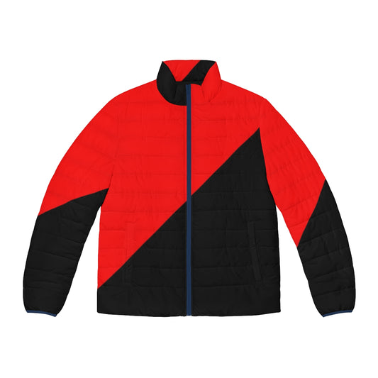 Anarcho-Communist Black and Red Puffer Jacket