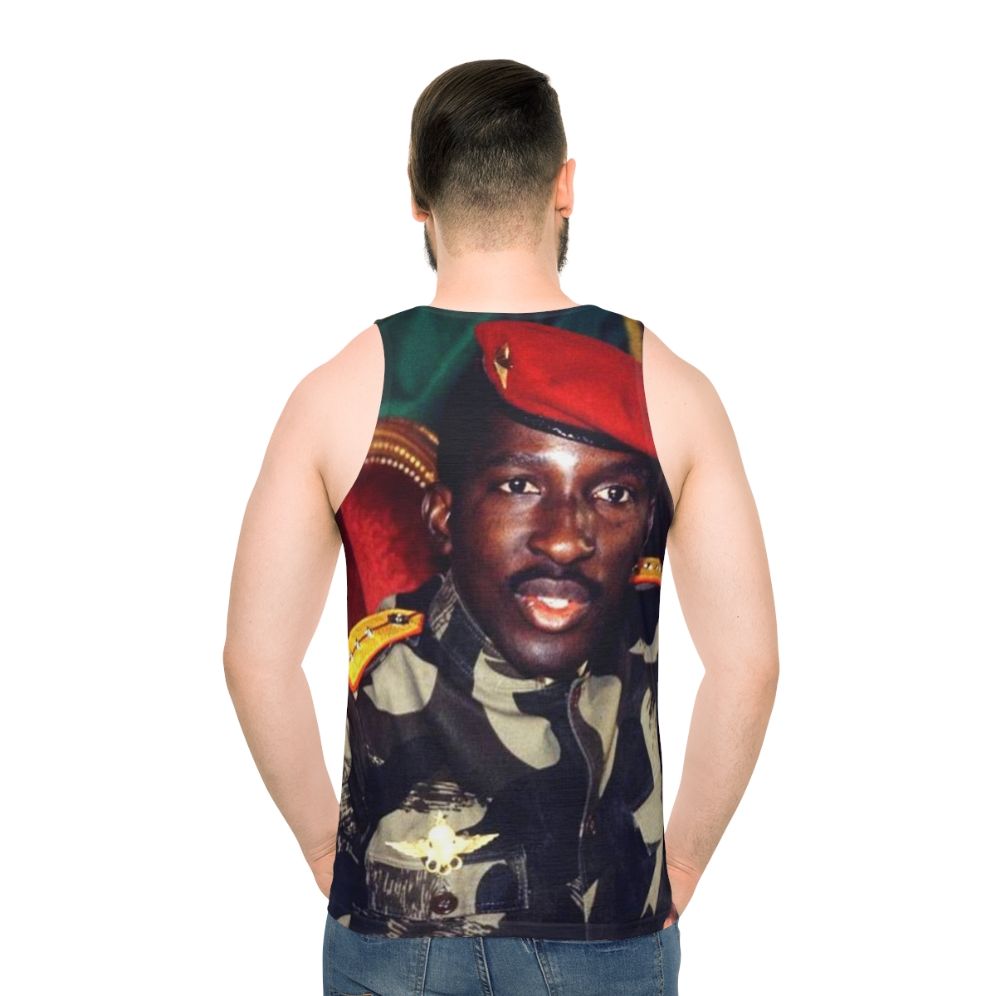 Thomas Sankara African Unisex Tank Top - men back