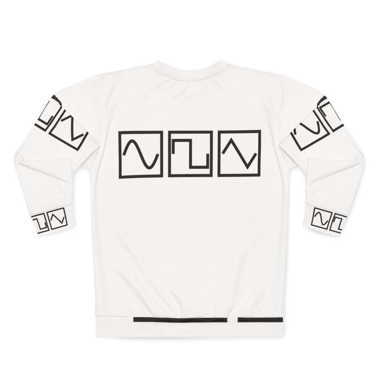 Sine square tri sweatshirt with electronic music waveform design - Back