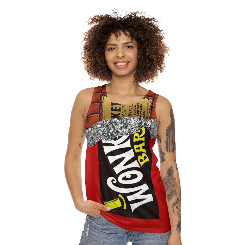 Retro golden ticket unisex tank top - women