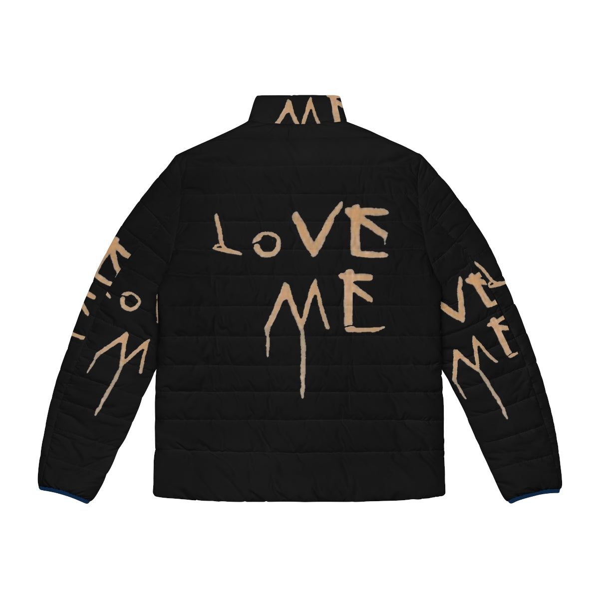 Matchbox Twenty Puffer Jacket with Dripping Paint Love Me Graphic - Back