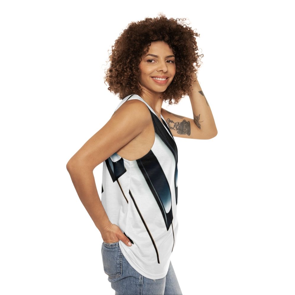 Piano keys abstract art unisex tank top - women side