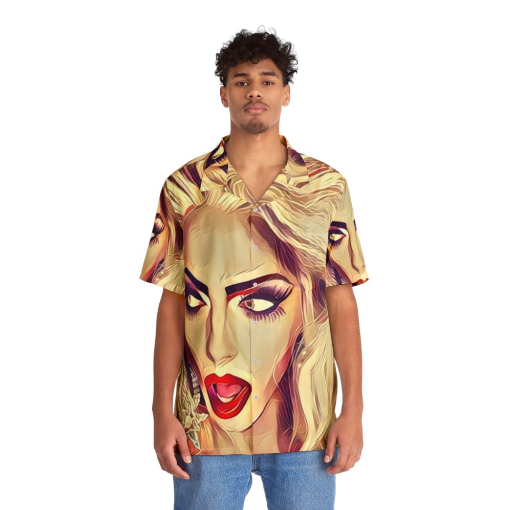 Alyssa Edwards Hawaiian Shirt with Floral Pattern - Lifestyle