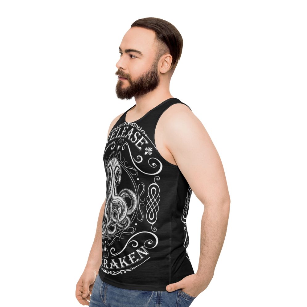 Unisex "Release The Kraken" Vintage-Inspired Tank Top - men side