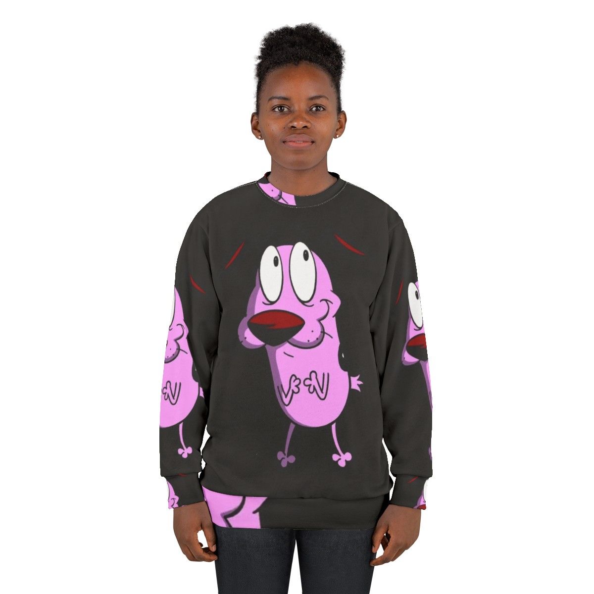 Courage the Cowardly Dog Sweatshirt with Anthropomorphic Dog - women