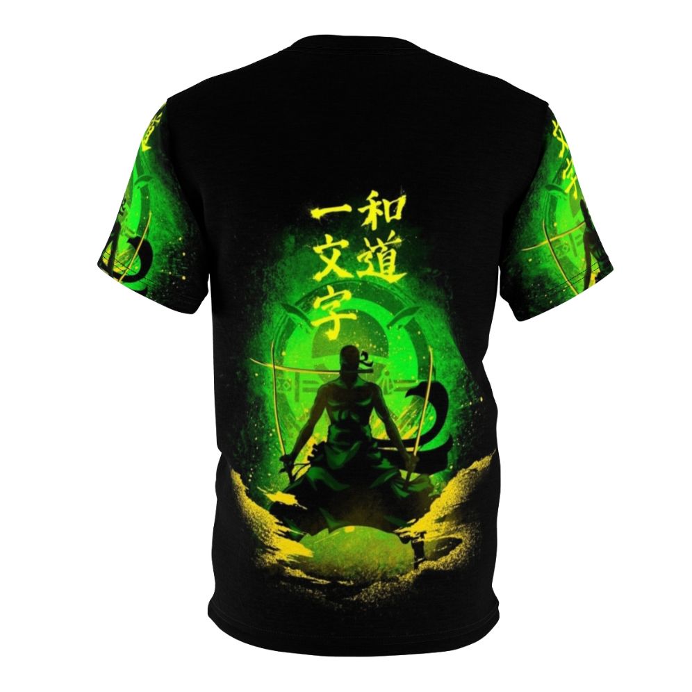 Stylish anime-inspired t-shirt featuring the character Zoro from One Piece - Back