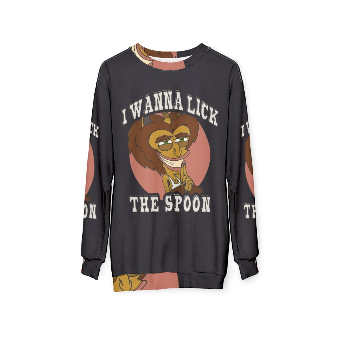 Big Mouth Hormone Monster Lick the Spoon Sweatshirt - hanging