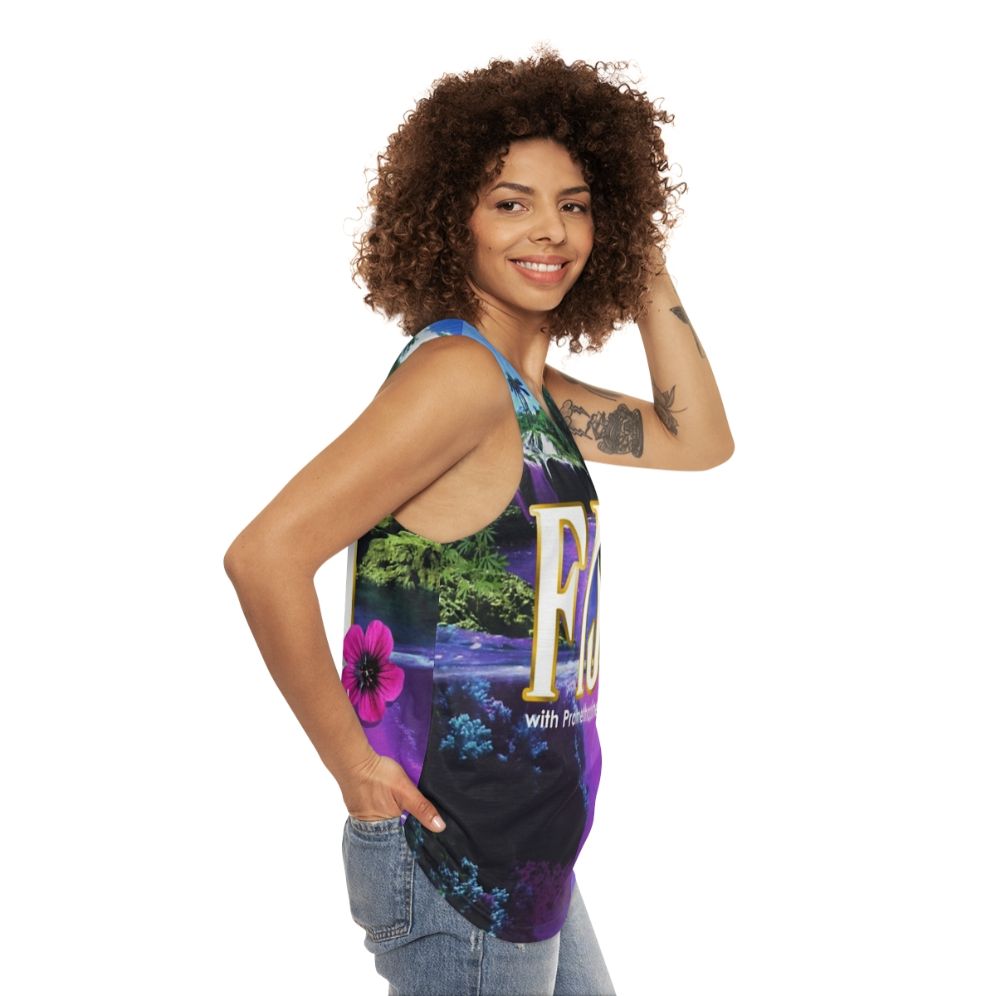 Purple vaporwave aesthetic unisex tank top - women side