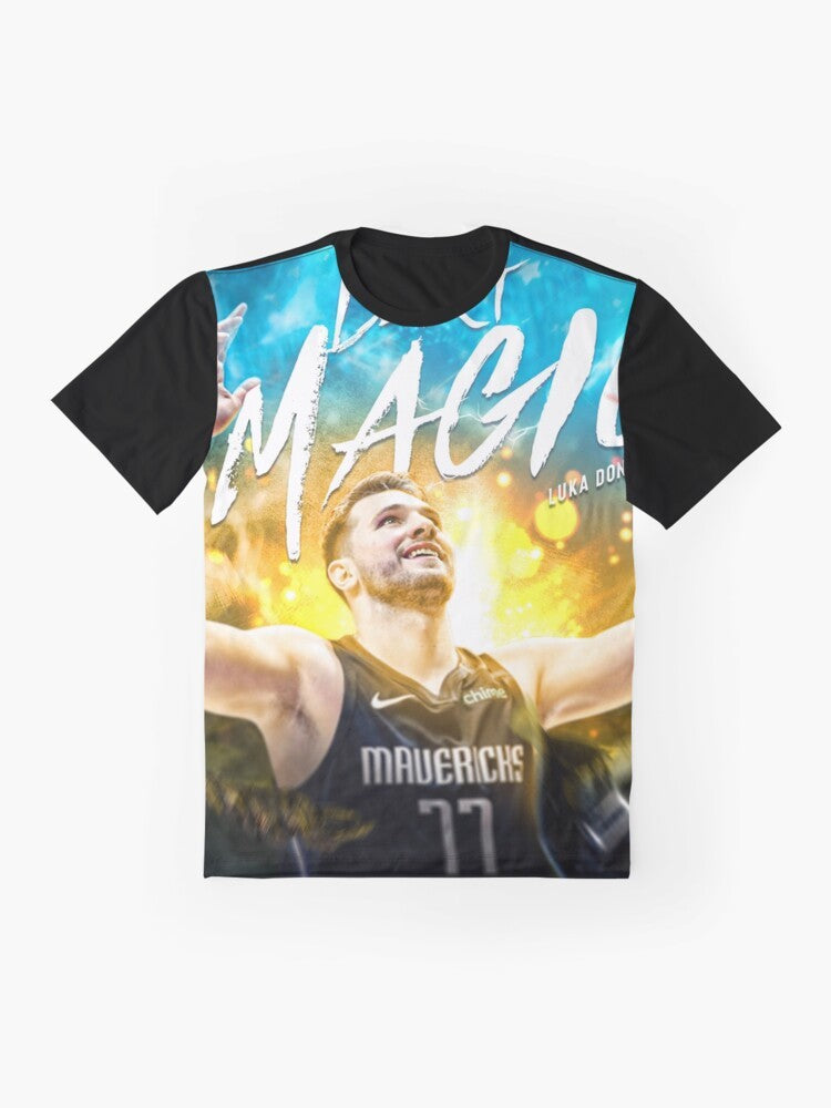 Luka Doncic Dallas Mavericks basketball graphic t-shirt - Flat lay