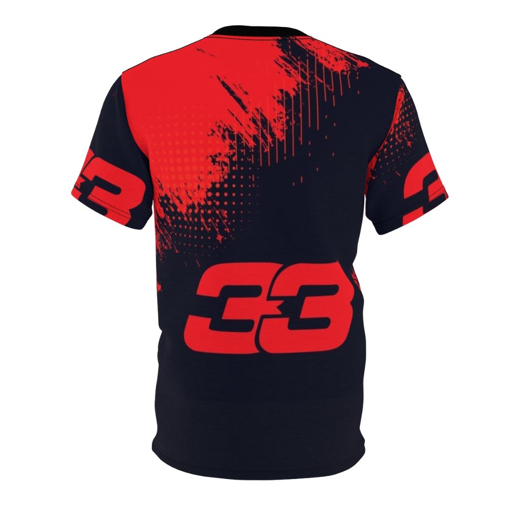 Formula 1 inspired t-shirt featuring Max Verstappen's race car number 33 - Back