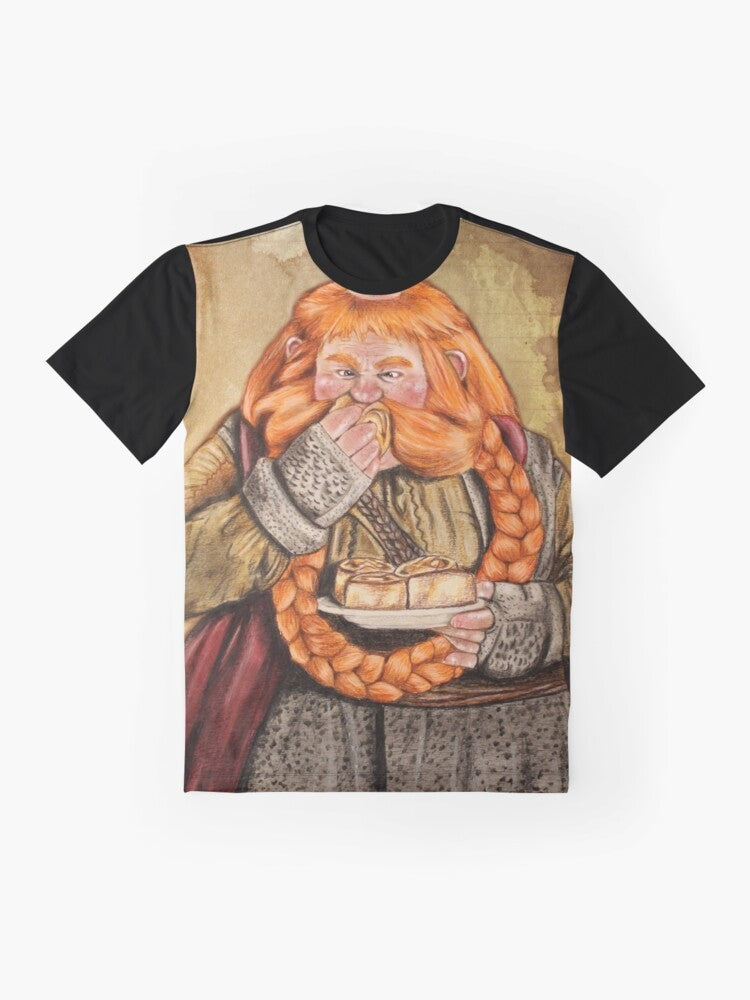 Bombur from the Lord of the Rings graphic printed on a plus size t-shirt - Flat lay