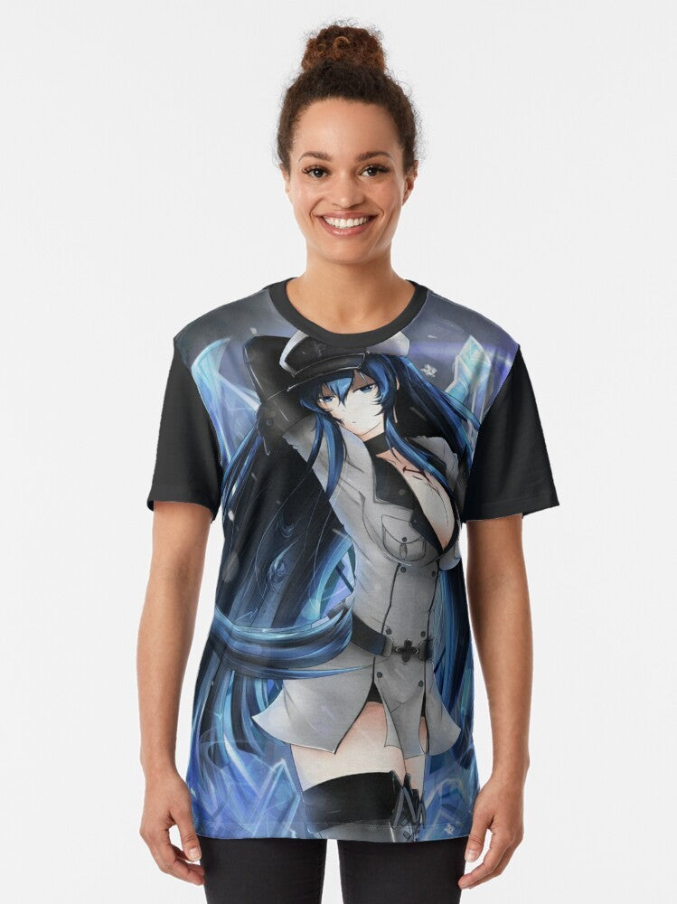 Graphic T-Shirt featuring Esdeath, the powerful general of the Empire from the anime Akame ga Kill - Women