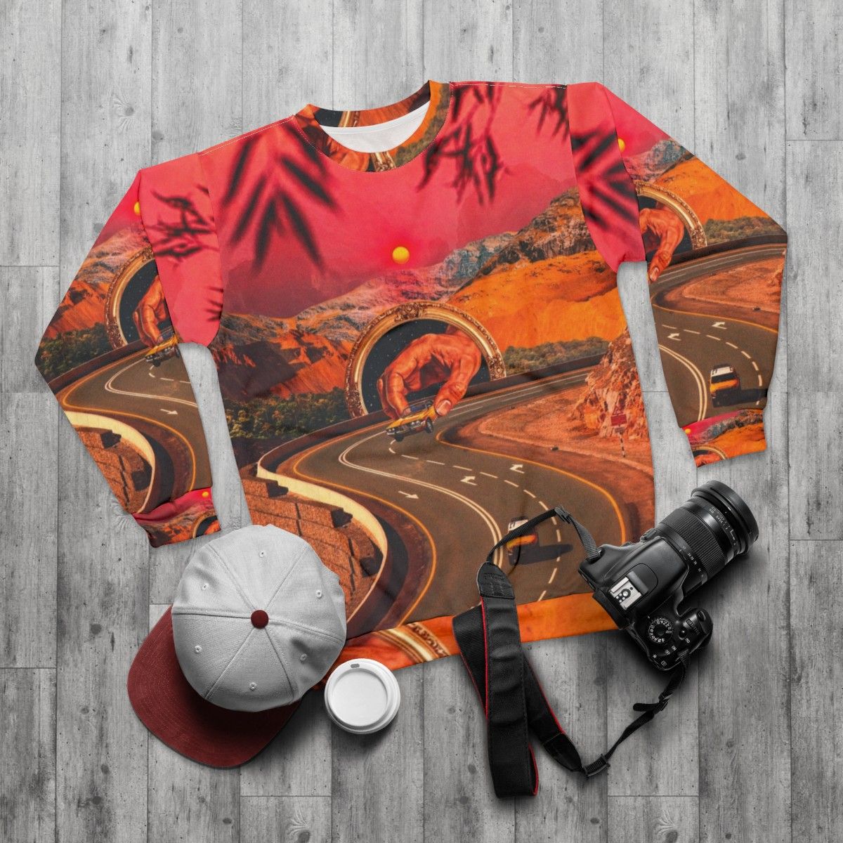 Futuristic "A Second Racer Appears" Sweatshirt - flat lay