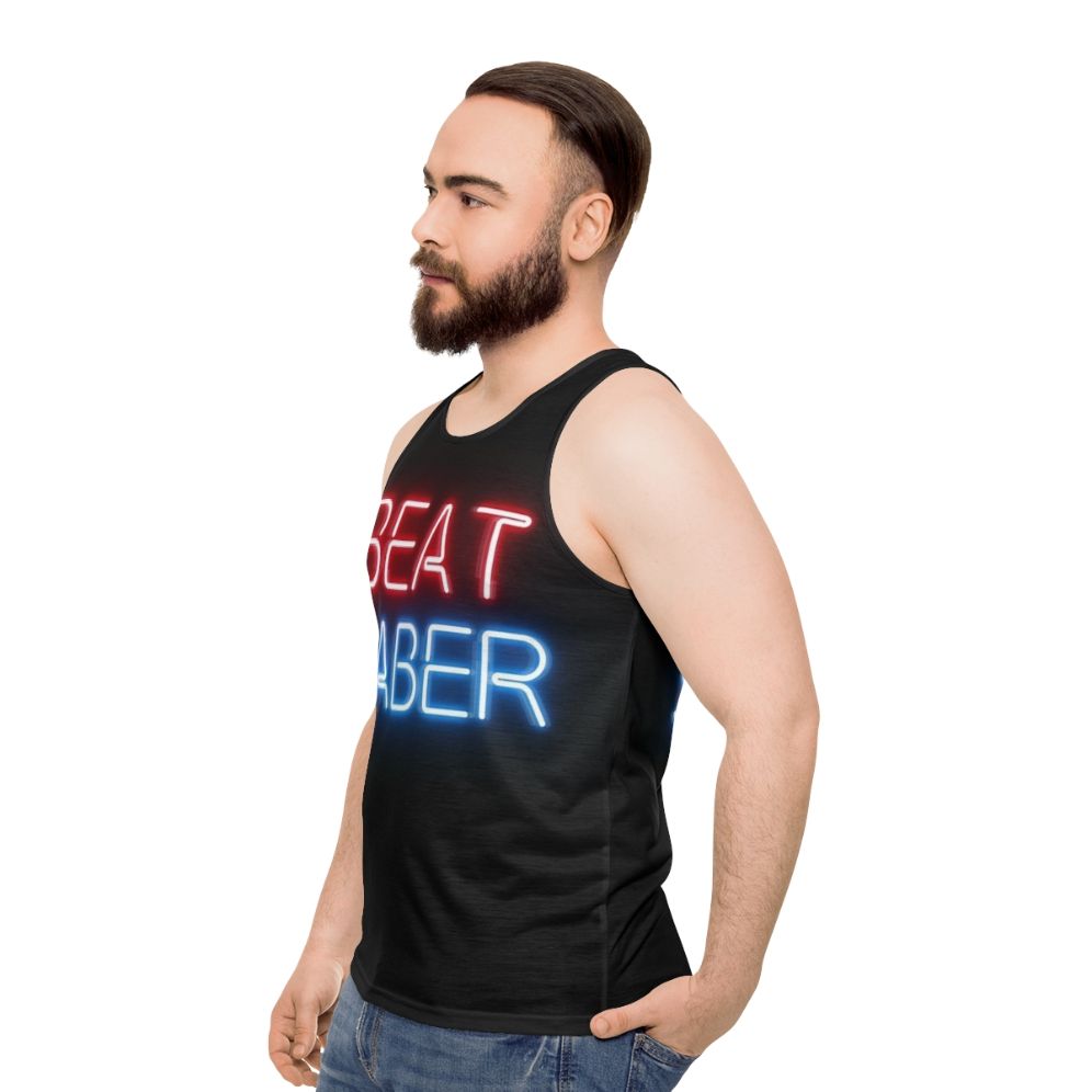 Beat Saber Virtual Reality Unisex Tank Top - men side