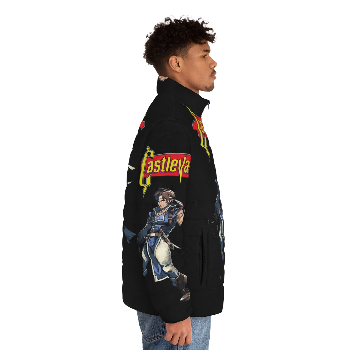 Castlevania Alucard Puffer Jacket with iconic character design - men side right