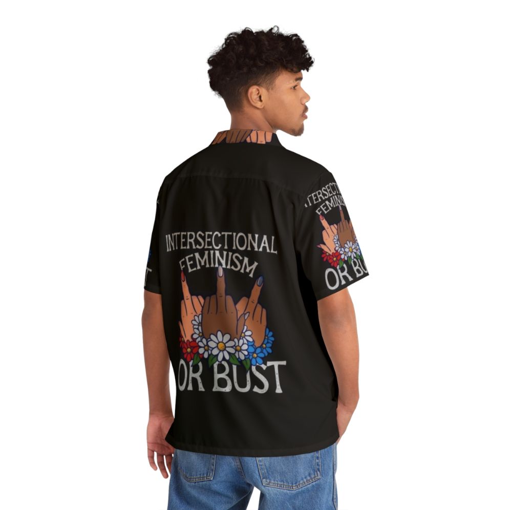 Intersectional feminist Hawaiian shirt with bold feminist slogan - People Back