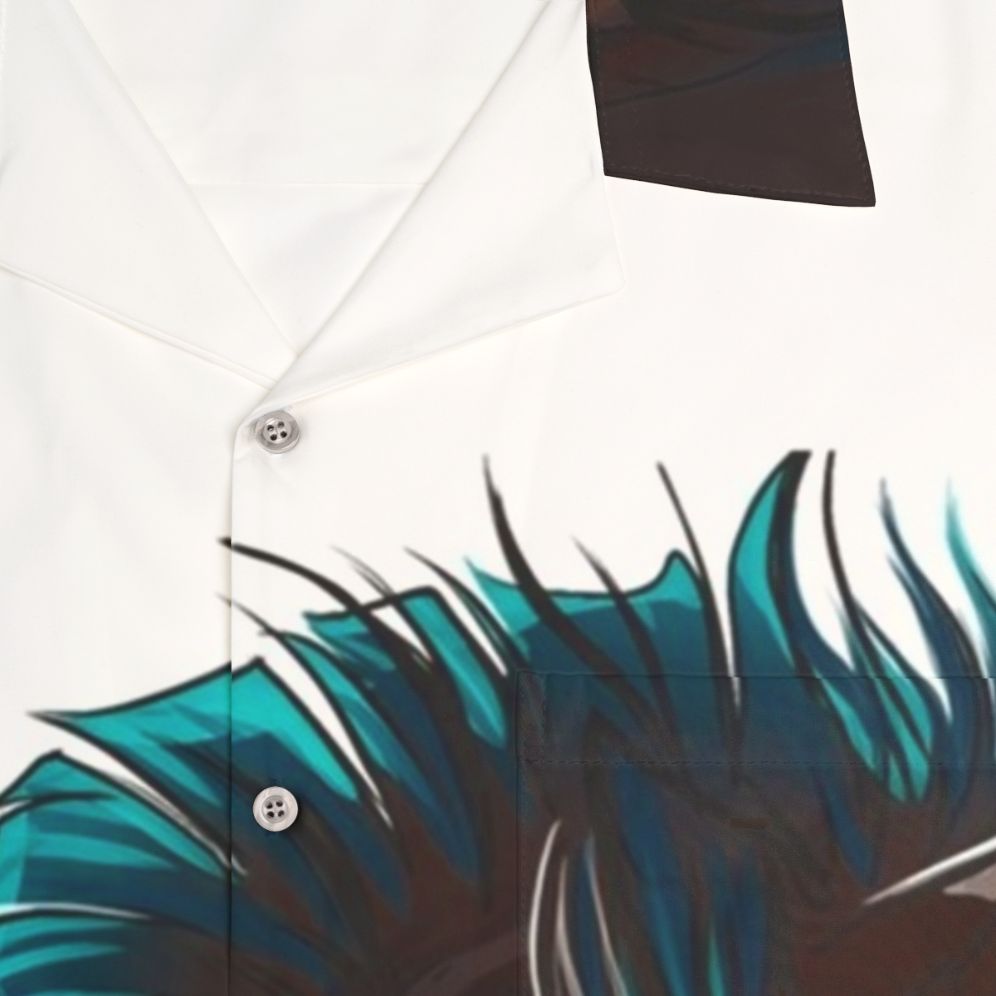 Vibrant Caracal Hawaiian Shirt with Cat Print Design - Detail