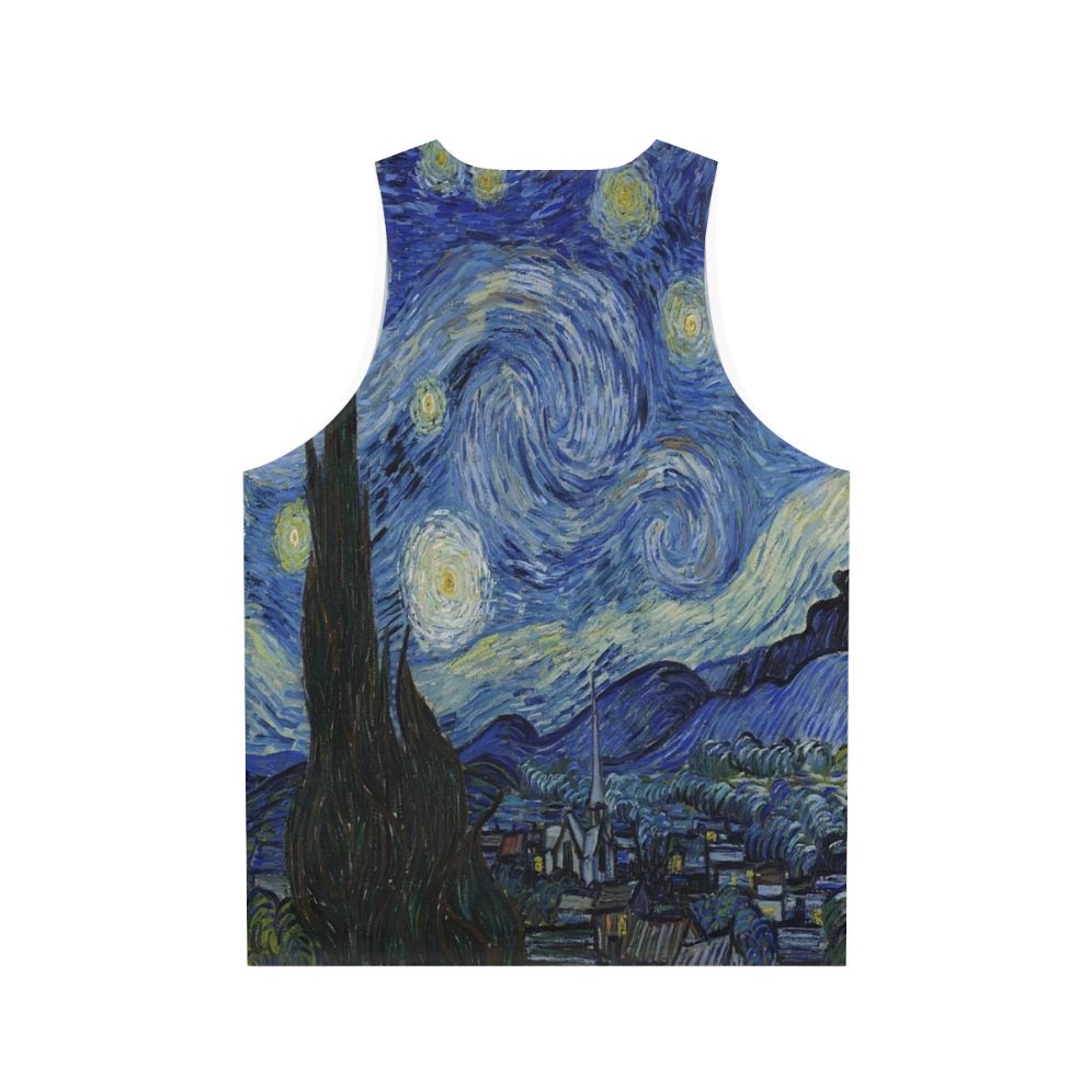 The Starry Night' by Vincent Van Gogh Unisex Tank Top - Back