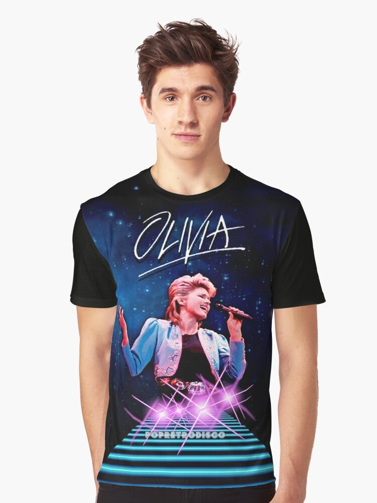 Olivia Newton-John 1980s Music Graphic T-Shirt - Men