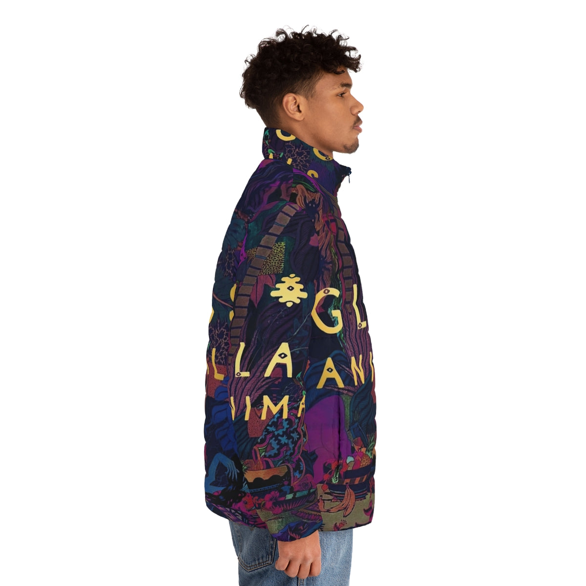 Glass Animals Puffer Jacket with Indie Band Graphic - men side right