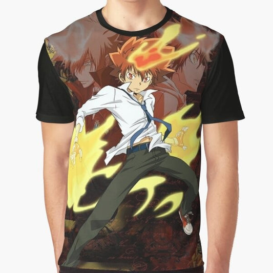 Katekyo Hitman Reborn anime graphic t-shirt featuring characters from the popular Japanese anime and manga series