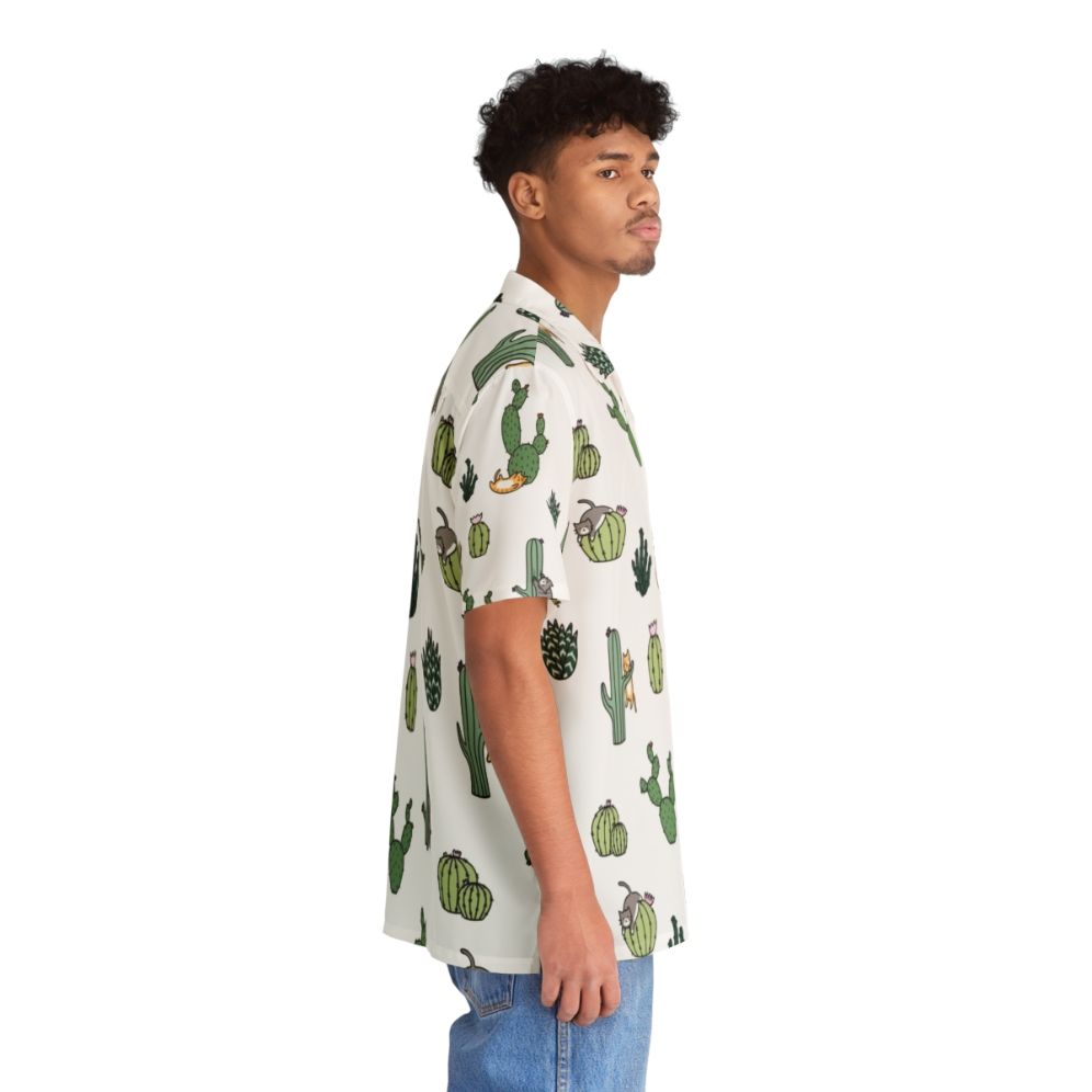 Cacti Cats Hawaiian Shirt with Vibrant Tropical Pattern - People Pight