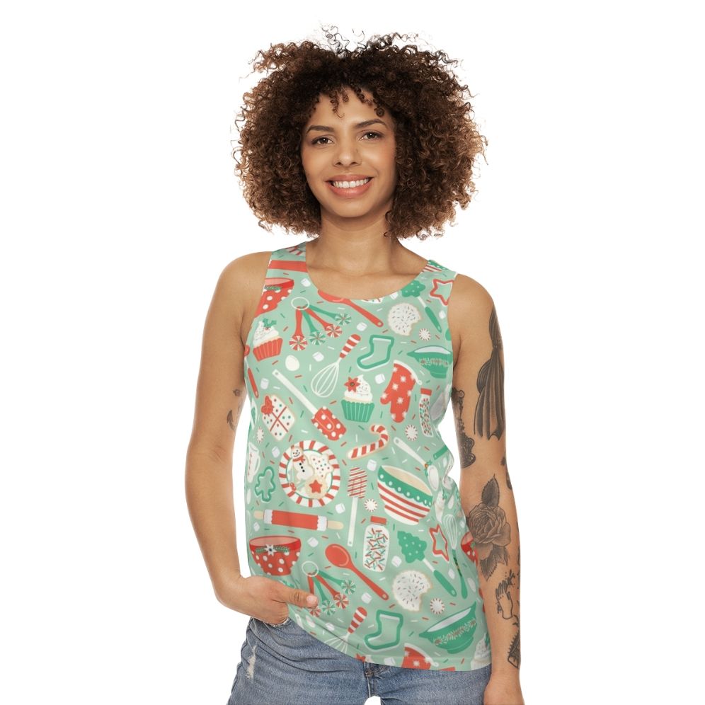 Christmas baking unisex tank top - women