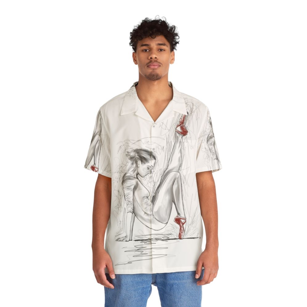 Ballet inspired red shoes hawaiian shirt - People Front