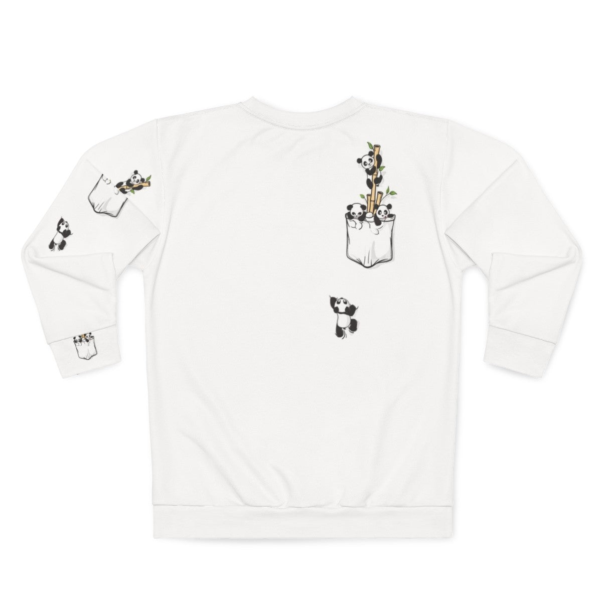 Pocket Pandas Sweatshirt featuring a cute and adorable panda design - Back