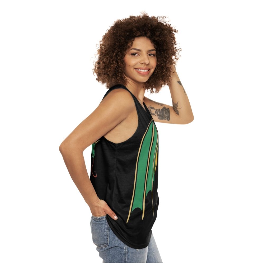 Green dragon art unisex tank top - women side