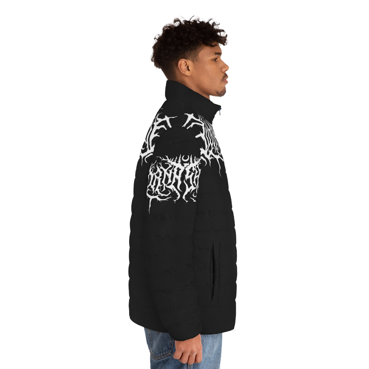 Lorna Shore Puffer Jacket with Logo - Deathcore and Metalcore Fashion - men side right