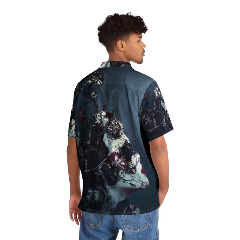 Vibrant floral patterned women's Hawaiian shirt with distressed effect - People Back