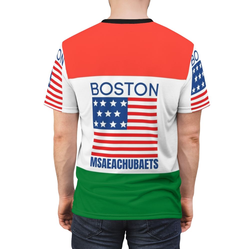 Unofficial Boston Massachusetts Meme Bootleg Custom T-Shirt - men back