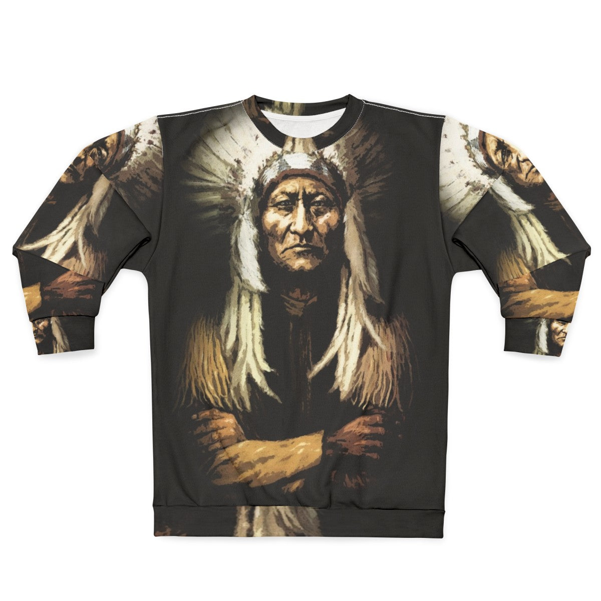 Sitting Bull Native American Tribal Design Sweatshirt