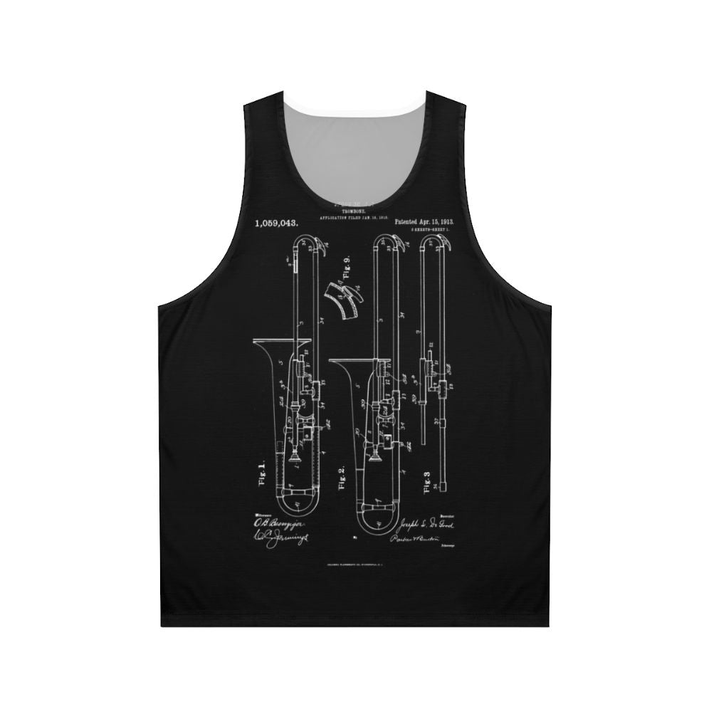 Original trombone patent design on unisex tank top