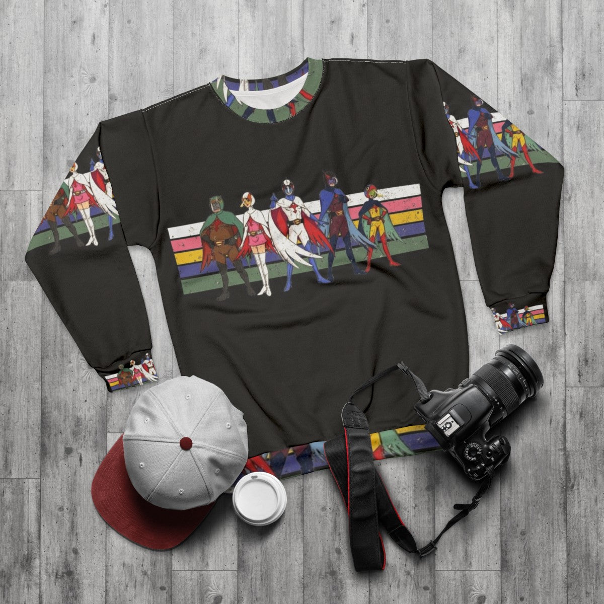 G-Force Battle of the Planets Retro Stripe Sweatshirt - flat lay