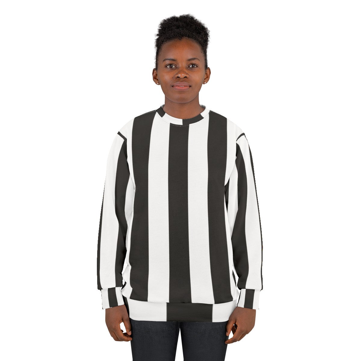 Classic black and white referee design sweatshirt - women