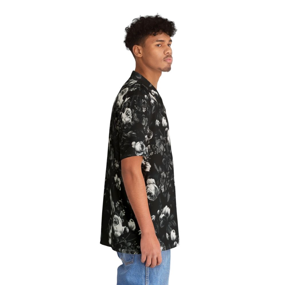 Black and white floral pattern Hawaiian-style shirt - People Pight