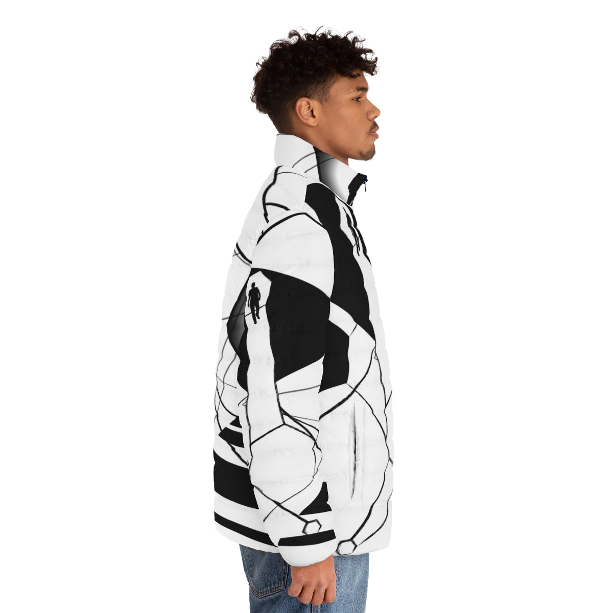 Universus Cosmic Puffer Jacket with mysterious outer space design - men side right