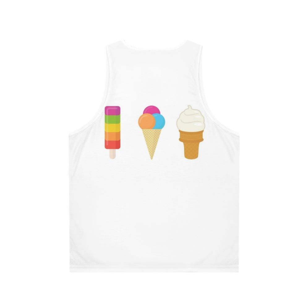 Vibrant ice cream graphic unisex tank top - Back