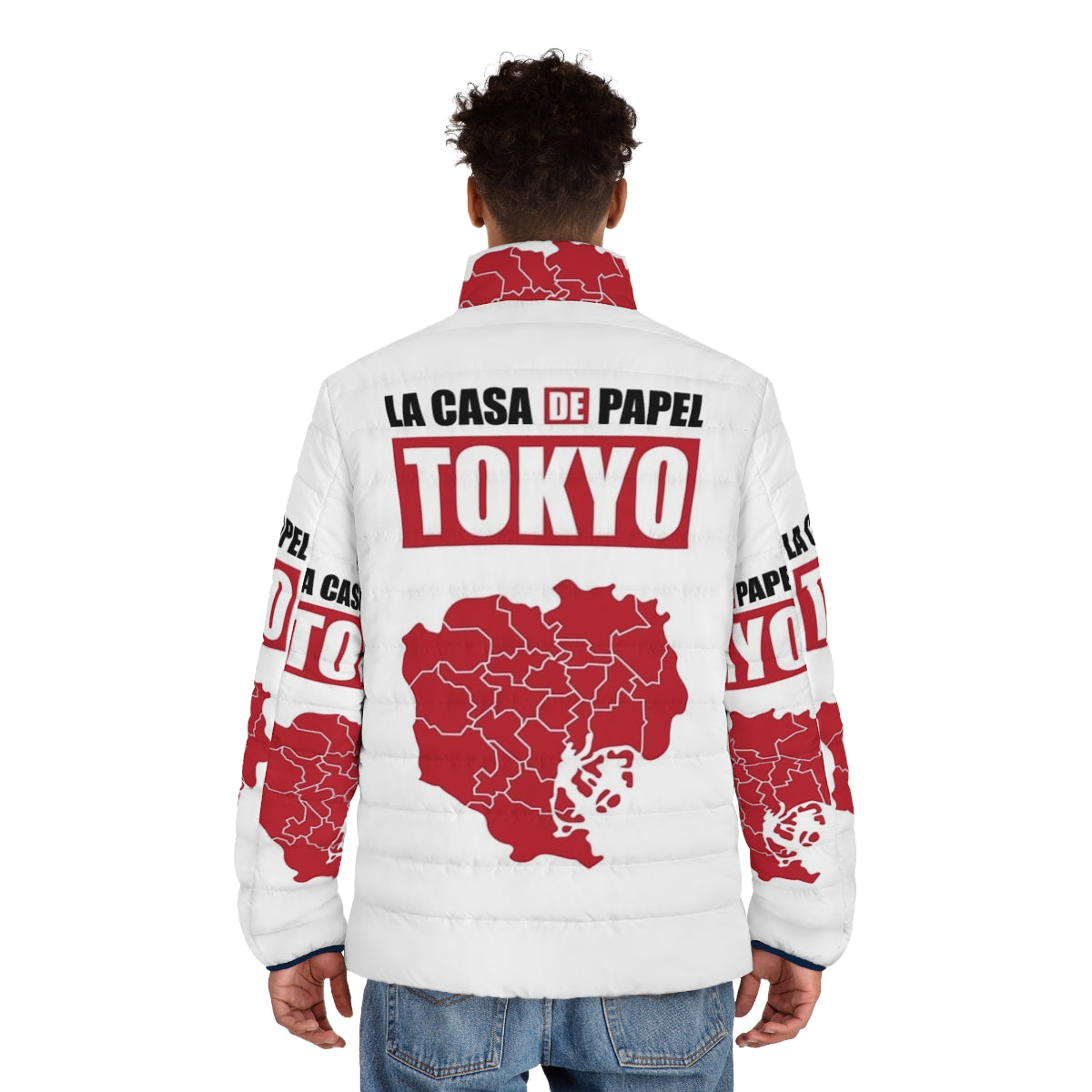 Money Heist Tokyo Puffer Jacket - Paper House Design - men back