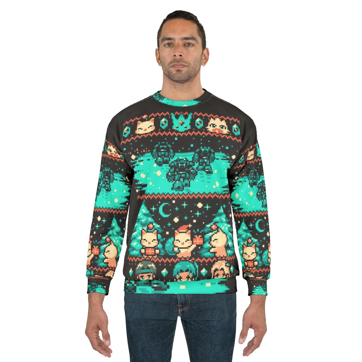 Cozy Winter Fantasy Pixel Art Sweatshirt - men