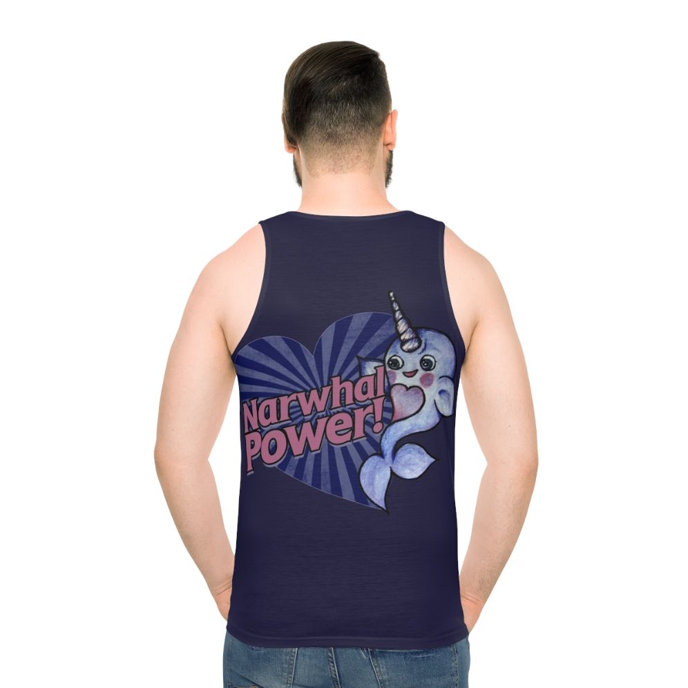 Narwhal power unisex tank top - men back